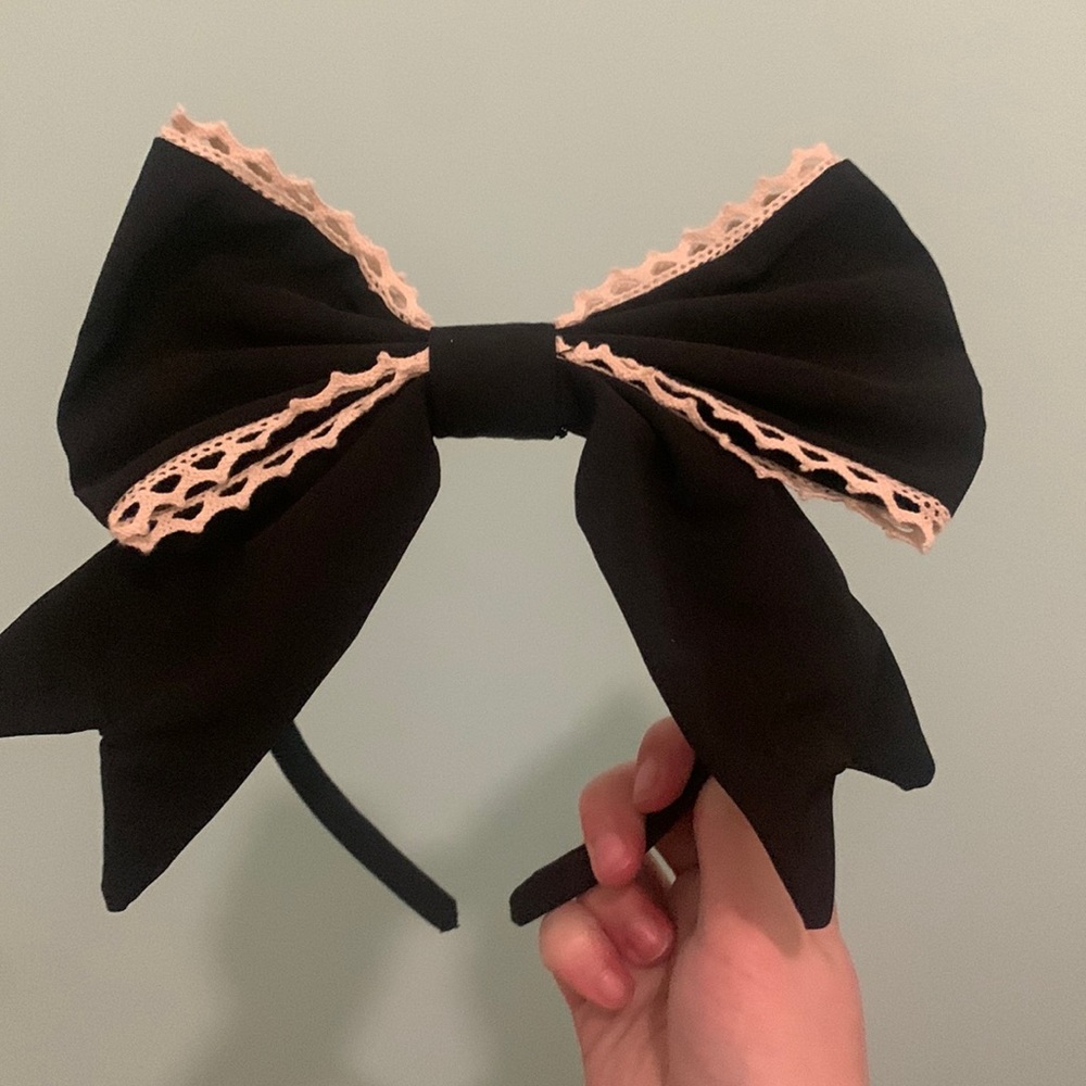 Black and White Lolita Headband Bow